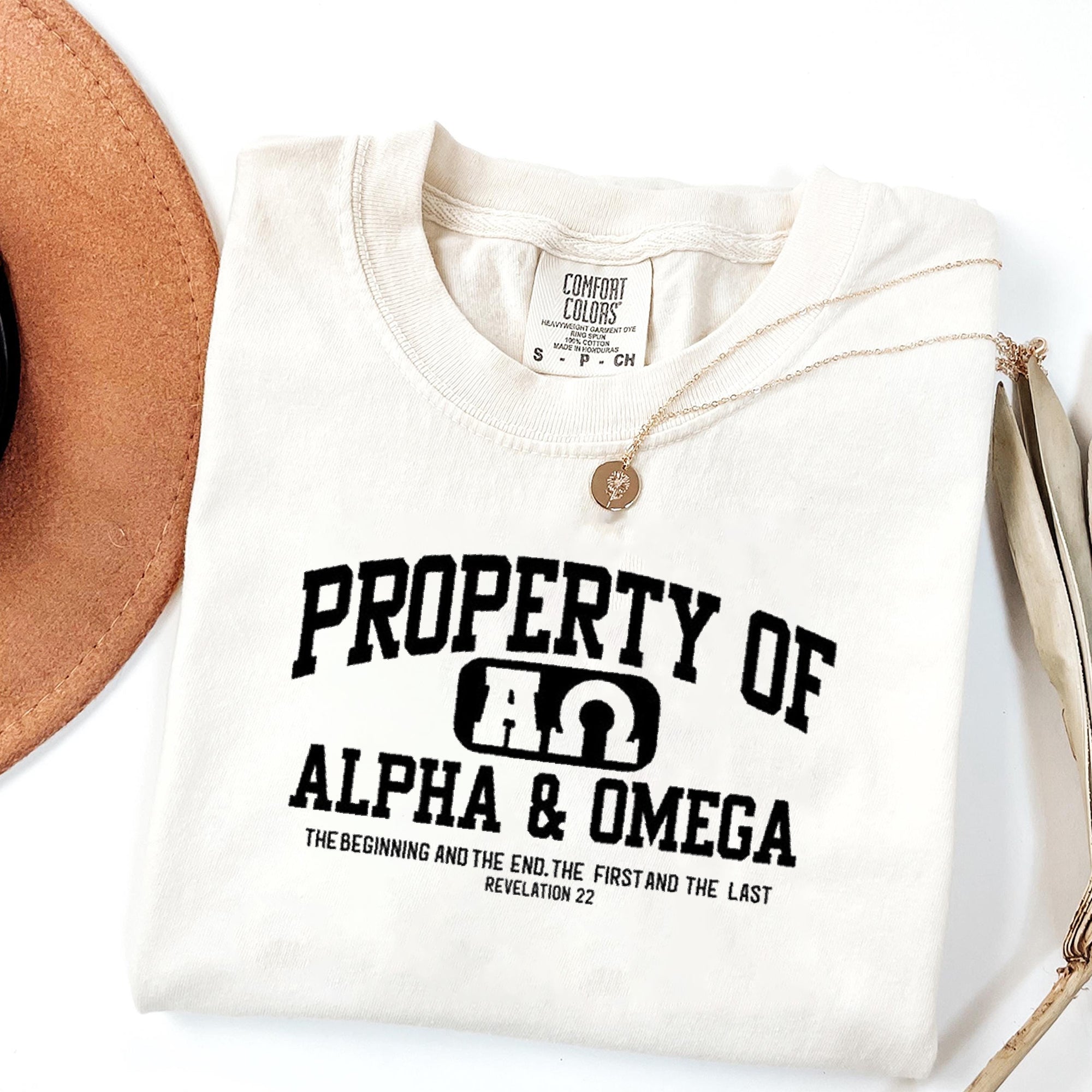 Comfort Colors Father’s Day T-Shirt, Alpha Omega Christian Tee, Bible Verse Shirt, Religious Gift for Dad, Faith Apparel, Spiritual Tshirt